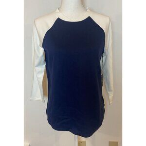 NWT Belyn Key Shirt Hybrid Pullover Ink Navy Cream Size Small S New